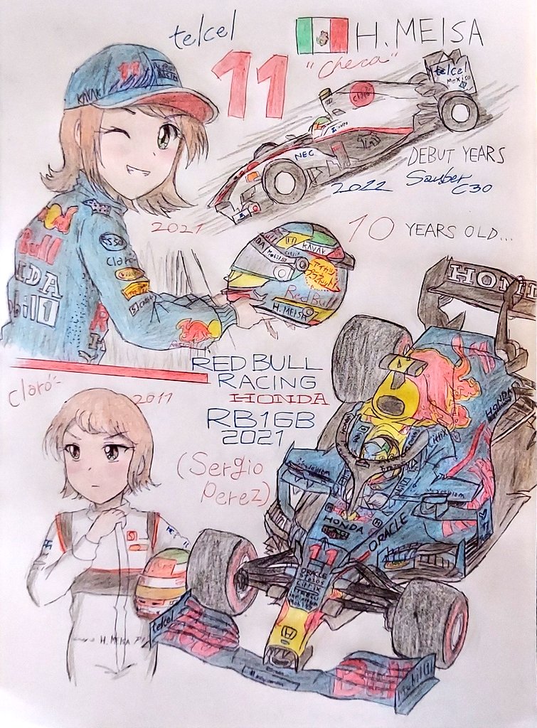 アイカツプラネット×F1イラスト第6弾は陽明咲さん〜😏😏😏
今年のレッドブルっていうチームはめちゃくちゃ強いらしいです…!!我らが日本のホンダを背負ってるし頑張ってほしい💪 モデルはセルジオ・ペレス選手です〜
メルリ描くの忘れちった😜
#アイカツF1部 