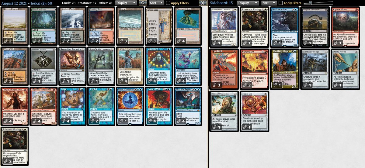 jkyu06's tweet photo. Uploading the vod to yt now. Initial list was from max (like said) before, but I added the 4th murktide regent, so it looks like this.
(r1: WW Bant
r2: WW dday
r3 WLW ruby storm
r4 LWW elves). https://t.co/koBITrUqMD