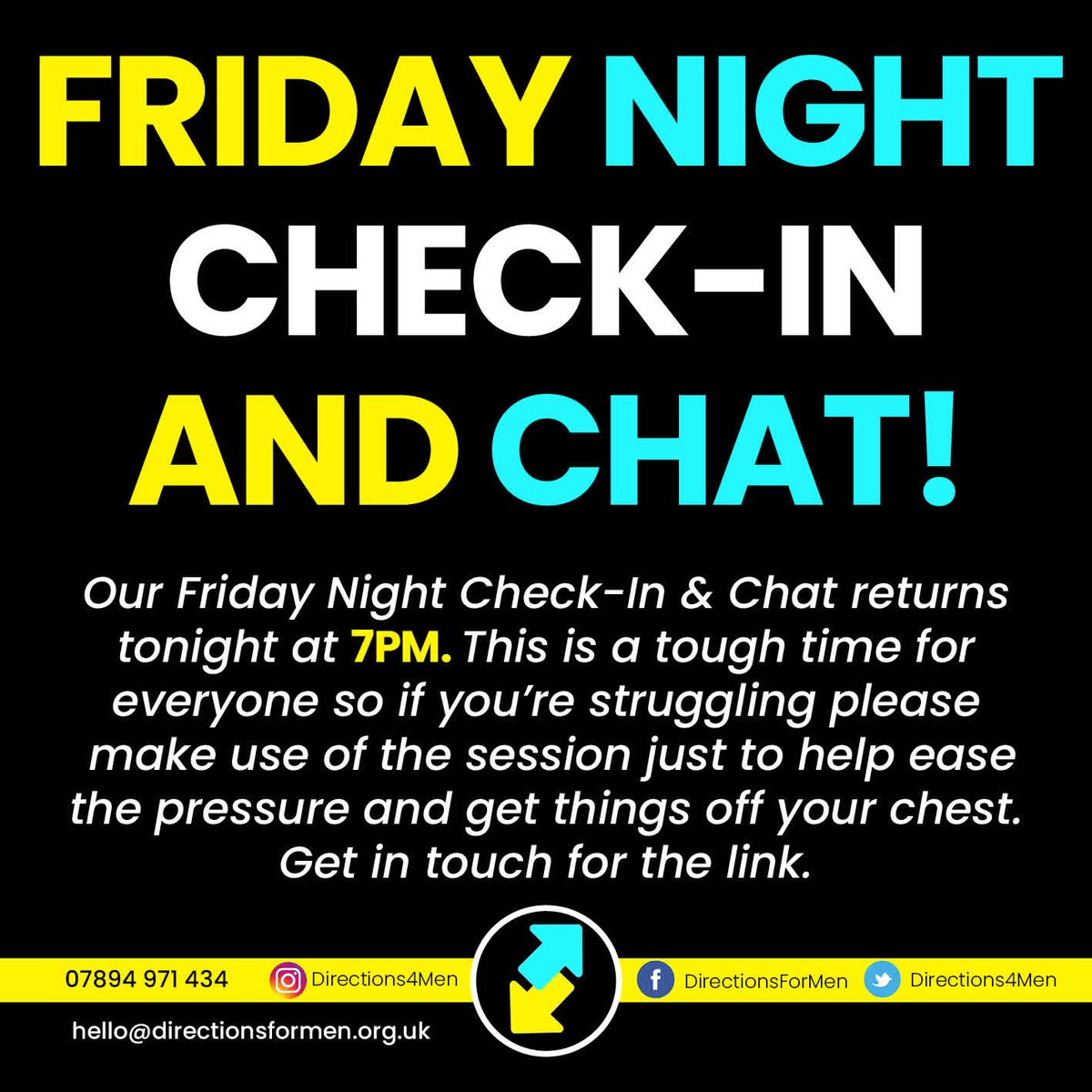 Our Friday night check-in and chat hosted by Tony returns tonight at 7pm. 

Just send us a message for the link to join the chat. 👍