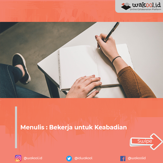 IdWakool's tweet photo. Dalam setiap segi kehidupan manusia, menulis memang salah satu skill yang amat dibutuhkan. Bahkan dalam beberapa aspek. Menulis adalah suatu pekerjaan penuh cinta. Orang yang benar-benar mencintai .(Part 1)
#wakool #wakooldotid #menulis #skill #kehidupan #manusia #aspek #profesi https://t.co/YIRkkXAlZf