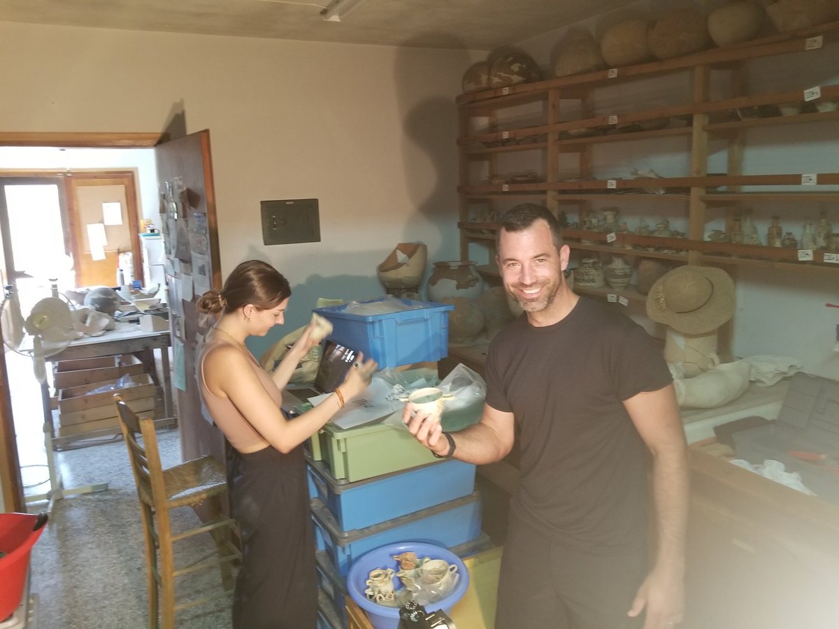 Stopped by the Isthmia dig house to see how the shelf audit team is doing. When asked, they replied 'We're crushing it.' Curious expression considering the nature of the work.