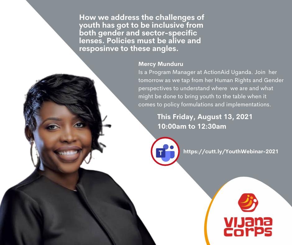 deuce_mercy's tweet photo. Today We dissect the efficacy of the National Youth Policy in Commemoration of the International Youth Day! I’ll provide a gender lens to this discussion.  @actionaiduganda   @vijanacorps @SolidarityUg @gloss_africa #IYD2021 #Beseenandheard #YouthUg https://t.co/mykOG9cnNy
