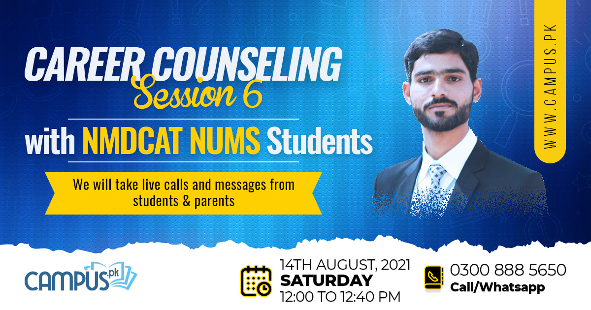 PkCampus's tweet photo. 𝐂𝐚𝐫𝐞𝐞𝐫 𝐂𝐨𝐮𝐧𝐬𝐞𝐥𝐢𝐧𝐠 𝐒𝐞𝐬𝐬𝐢𝐨𝐧 𝟔 with National MDCAT Students

𝐂𝐚𝐦𝐩𝐮𝐬.𝐩𝐤 is organizing an event for the career Counseling of students

Join 𝐍𝐌𝐃𝐂𝐀𝐓 Course: https://t.co/5dS1SnMhdL

For details, Call &amp; Whatsapp us at:
𝟎𝟑𝟎𝟎 𝟖𝟖𝟖 𝟓𝟔𝟓𝟎 https://t.co/vOIFXc5lW2