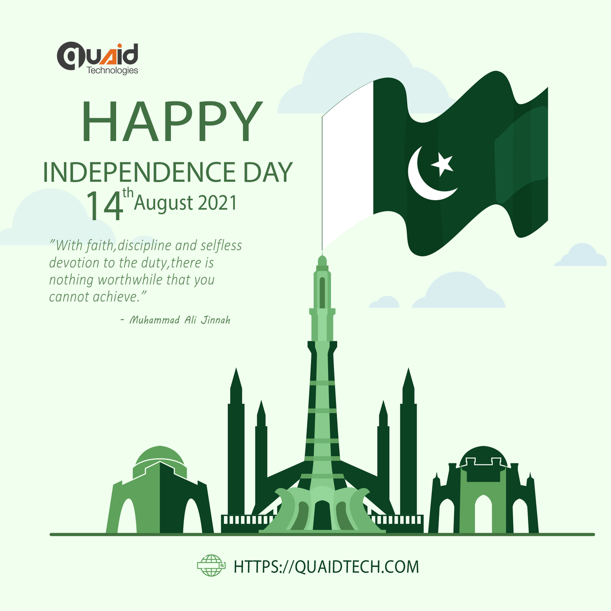 quaidtech's tweet photo. #happyindependenceday #IndependenceDay2021 #LongLivePakistan  #14thaugust2021 #PakistanDay #IndependenceDayCelebration https://t.co/Oz5VGnBivK