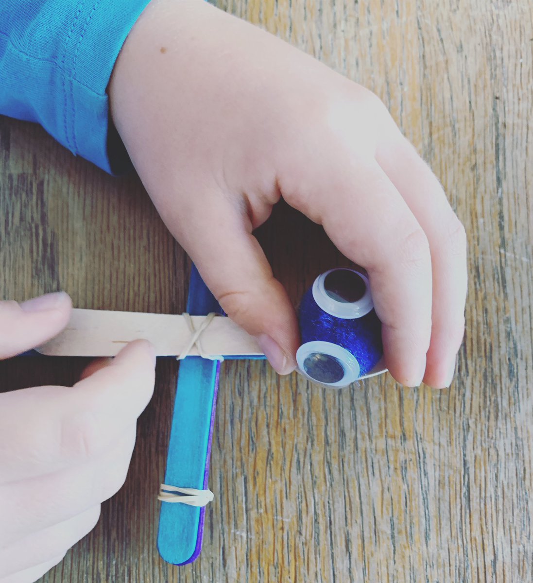 Friday morning science with our @letterboxlab science kit. Today small bear is making a catapult (&amp; discovering elastic potential energy!)