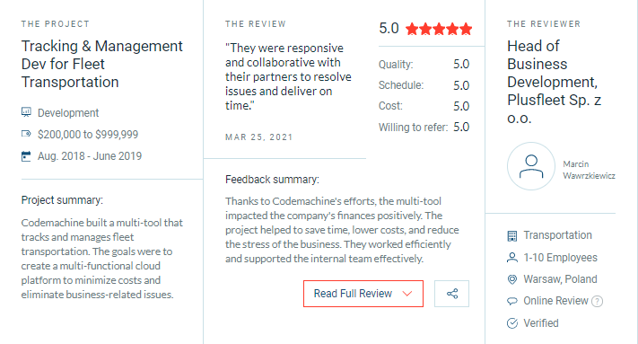 Codemachine_'s tweet photo. Always nice to get a ⭐️⭐️⭐️⭐️⭐️ review! If you have a product or an idea that you're looking to bring to life, get in touch 👍🏼
https://t.co/NbfoO0AiJS
#Clutch #codemachine #CM #estimatemyproject #softwarehouse #softwaredevelopment https://t.co/eTyj5Yoe10