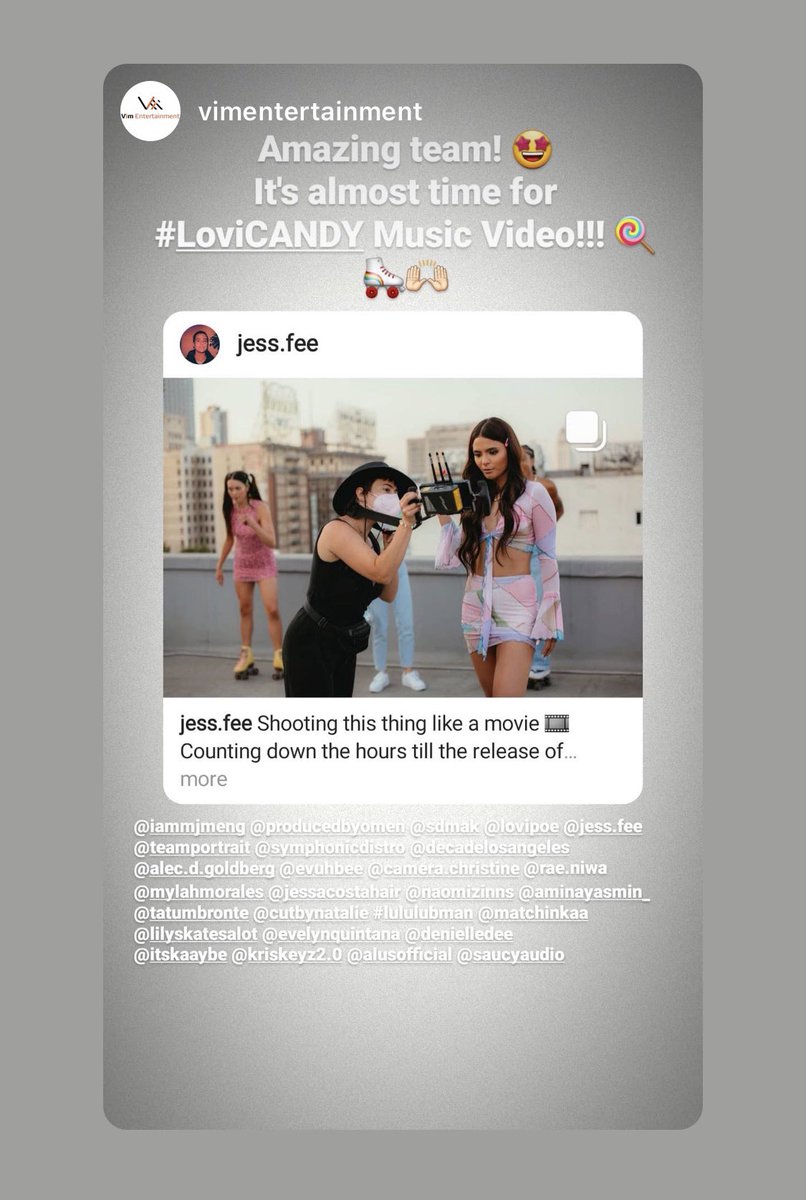 iaammjmeng's tweet photo. Proud to be part of this all-female-crew 💕💖💞 #LoviCandy #Candy #musicvideo GOING LIVE at 9 PM PST  |  12  AM EST  @LoviPoe @ProducedbyOmen @SDmak @KrisKeyZ @vimentinc @jessfee 
💖🍭💐🛼 https://t.co/Lm1pM8sLJU