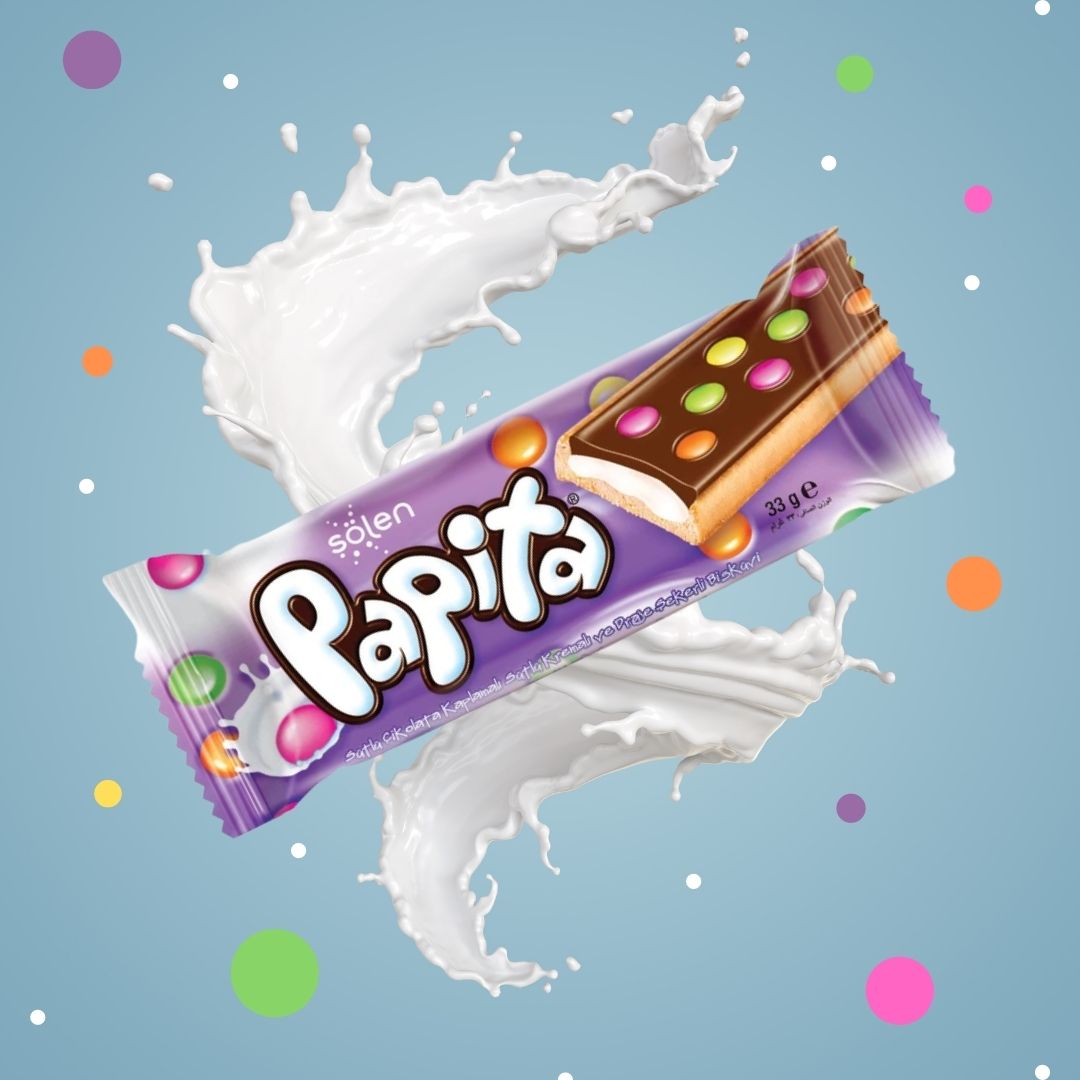 📢Vous l'avez goûté ?  
Papita Milky, le biscuit enrobé de chocolat au lait avec crème de lait et dragées 😋
 ✅ Dispo dans vos magasins habituels