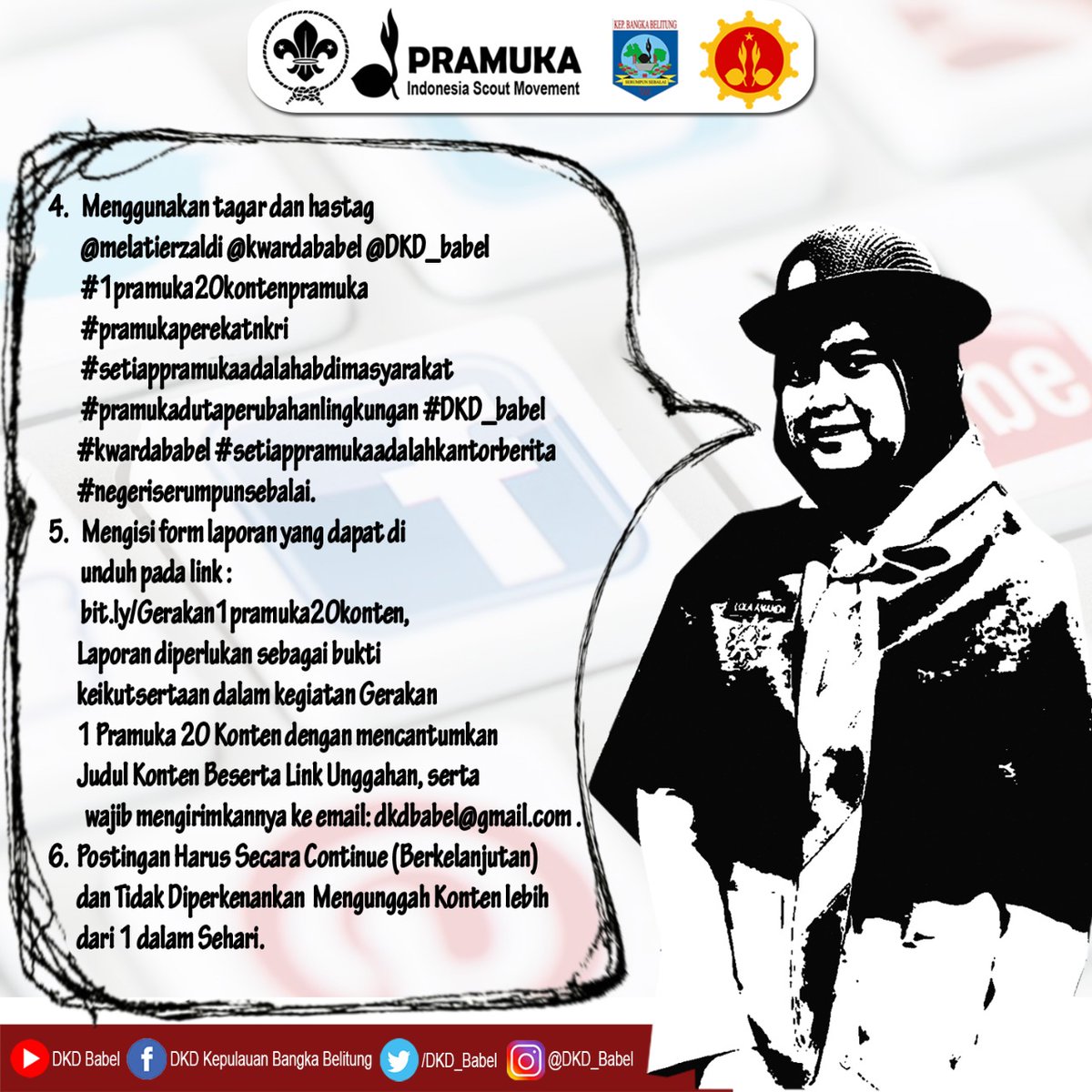 Yuukk.. 
Kita Punya Kegiatan Aksi Nih,,,
Mau Tau Keseruannya,,,
Lihat Konten Dibawah Ini Yaaa..
<a href="/kwardababel/">Pramuka Babel</a> <a href="/melatierzaldi/">Hj Melati SH</a>
<a href="/kwarnaspramuka/">Kwarnas Gerakan Pramuka</a> <a href="/worldscouting/">World Scouting</a> @dkc_bangka_ @dkc_basel @dkcbateng @dkc_pangkalpinang @dkc_babar <a href="/dkc_belitung/">DKC Belitung</a> <a href="/dkc_bel_tim/">dkc belitung timur</a>