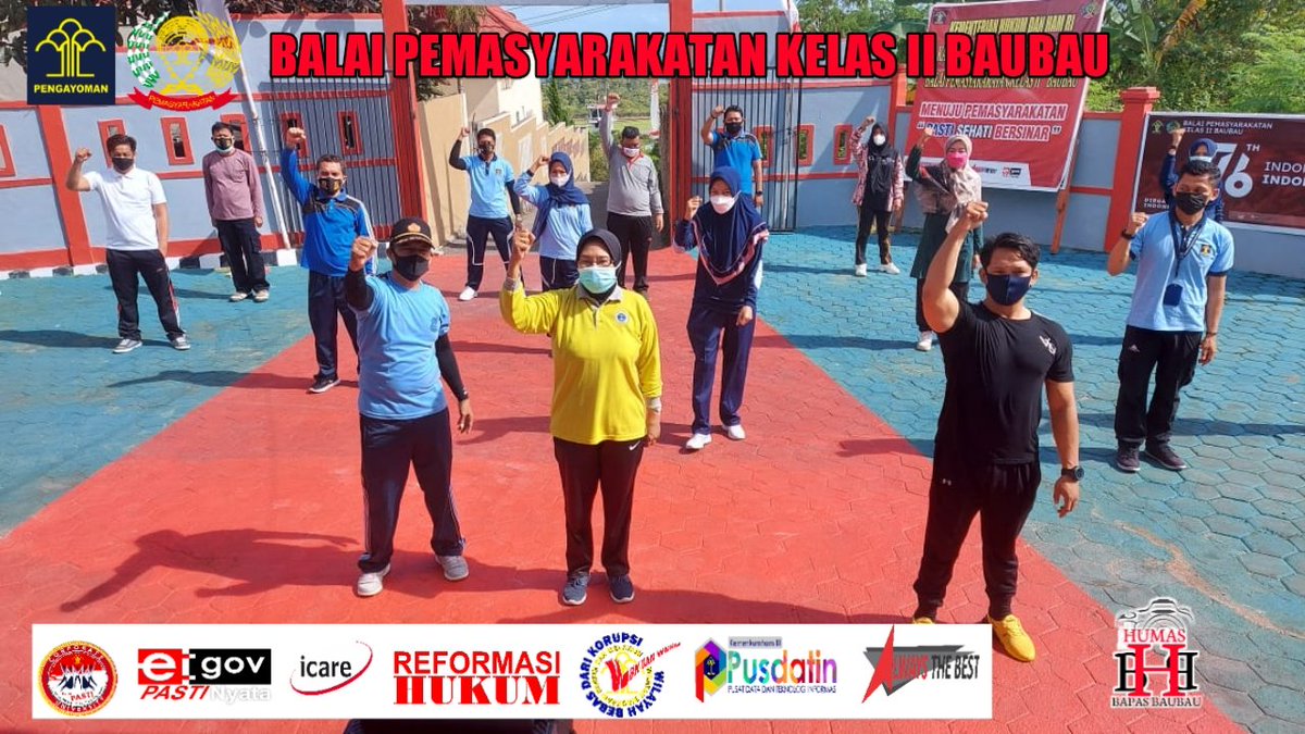 ipank867's tweet photo. Jumat, 13 Agustus 2021
Seluruh pegawai Balai Pemasyarakatan Kelas II Baubau mengikuti olahraga pernafasan dan konsultasi kesehatan secara online
Kegiatan ini dilaksanakan di tempat terbuka dan diikuti oleh seluruh pegawai di jajaran Kementerian Hukum dan HAM RI https://t.co/NBfLJnbzma