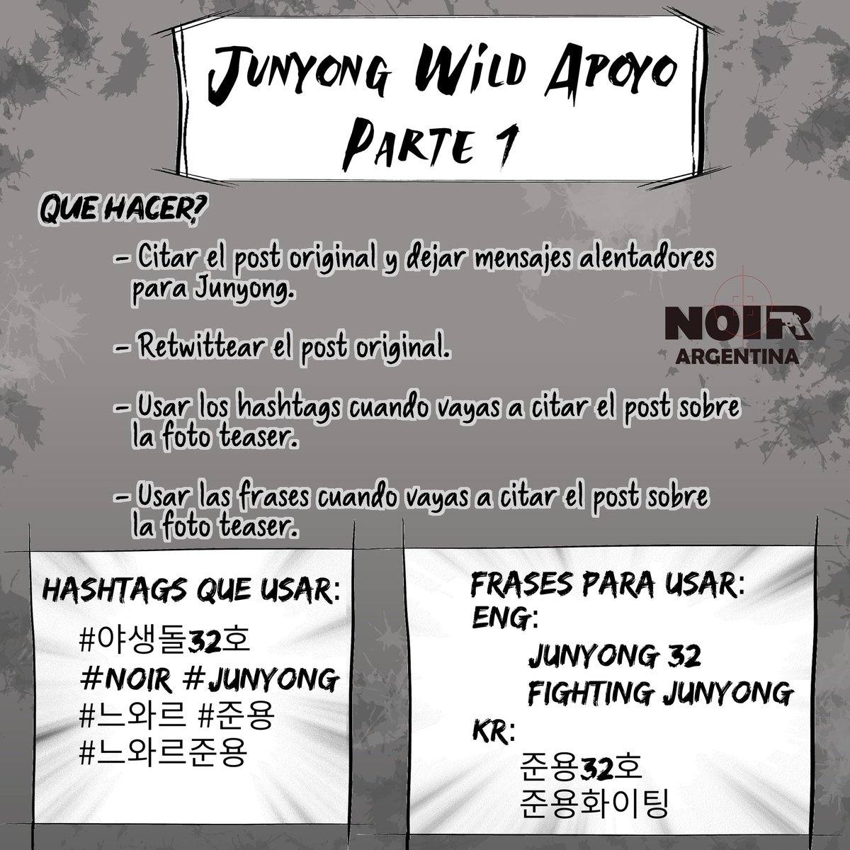 noir_argentina's tweet photo. [PROYECTO] 
Lumies, participen de este proyecto y juntos brindémosle todo nuestro apoyo a Junyong!!💪

@Noir__official 
#NOIR #느와르
#JUNYONG #준용 #느와르준용 
Cr: @cgvp_noir https://t.co/LrZ9MLDjzj