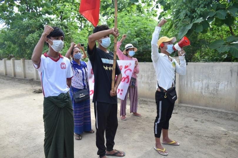 SpringBago's tweet photo. Regular Joint Protest by Northern part of #Salingyi tsp and Eastern Part of #YinmarPin tsp on Aug 13 to oppose Military Rule. 

NUG NEEDS SUPPORT

#Aug13Coup #WhatsHappeningInMyanmar https://t.co/3iO6klBFCg