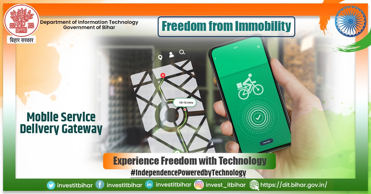 investitbihar's tweet photo. 📱Mobile Service Delivery Gateway (MSDG) implemented by the DIT, GoB, is the core infrastructure for public services through mobile devices. #MSDG provides a different set of mobile-based services to the backend departments & citizens.
#IndependencePoweredbyTechnology https://t.co/ltm7YSvaCu