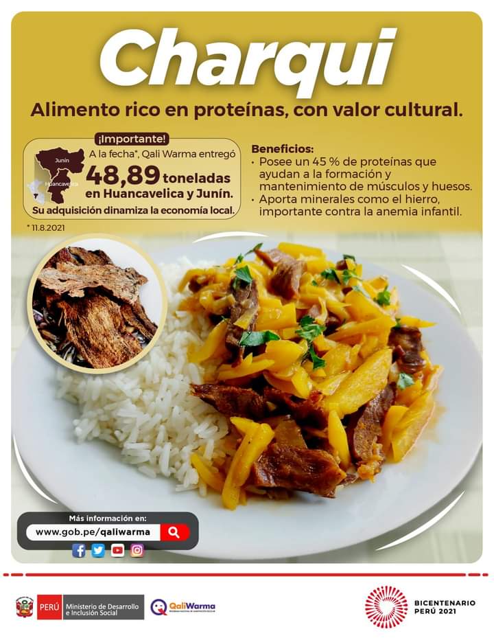 Salud_en_casa1's tweet photo. Algunos preguntan que es el #Charqui , bueno @MidisQaliWarma te indica sus beneficios. https://t.co/u9KtN6Tcg5