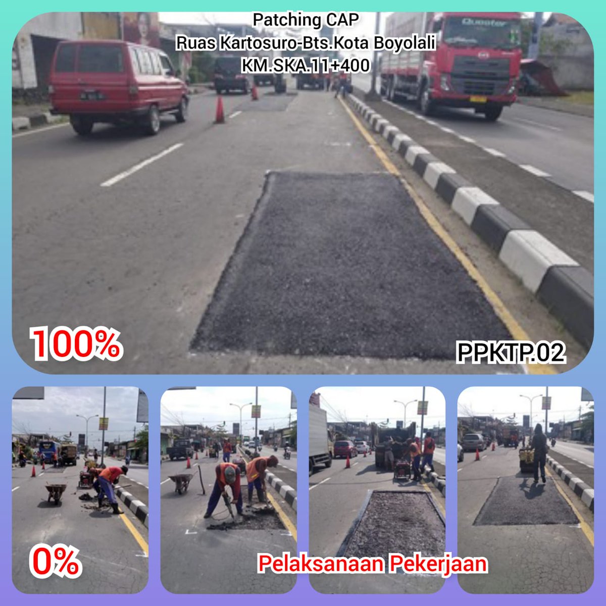 ppktp02's tweet photo. Kegiatan Hari Kamis 12 Agustus 2021 , Patching CAP pada Ruas Jalan Kartosuro-Bts Kota Boyolali KM.SKA. 11+400 #jalancantik #JatengGayeng @ganjarpranowo @dpubmckjateng @skpdtpjateng @puprjalanjtgdiy https://t.co/bVLzEqLWyJ