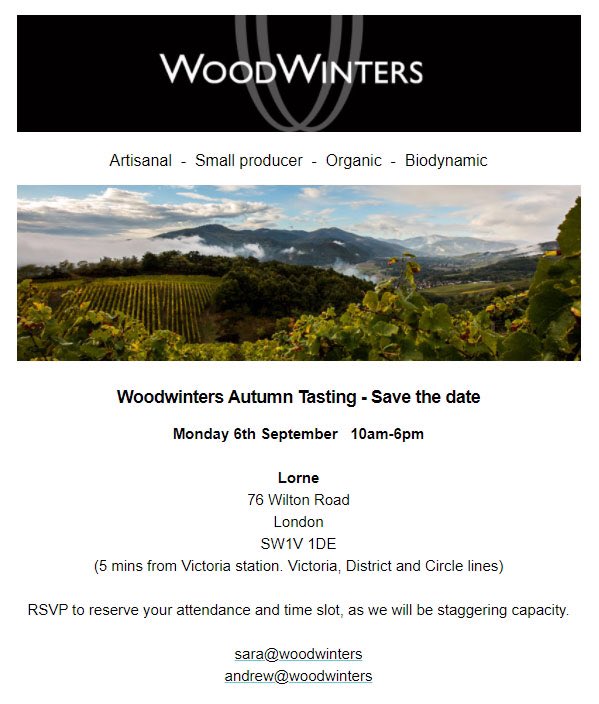 Sara Bachiorri (@tasteinwine) on Twitter photo #SaveTheDate 6/9 <a href="/LorneRestaurant/">Lorne Restaurant</a> near Victoria. Come and taste some #wine with us! Book your slot with me or <a href="/sipped_slurped/">Andrew Johnson</a> <a href="/woodwinters/">WoodWinters</a> #winestasting #sommlife #London #organicwines #SaveTheDate 6/9 <a href="/LorneRestaurant/">Lorne Restaurant</a> near Victoria. Come and taste some #wine with us! Book your slot with me or <a href="/sipped_slurped/">Andrew Johnson</a> <a href="/woodwinters/">WoodWinters</a> #winestasting #sommlife #London #organicwines
