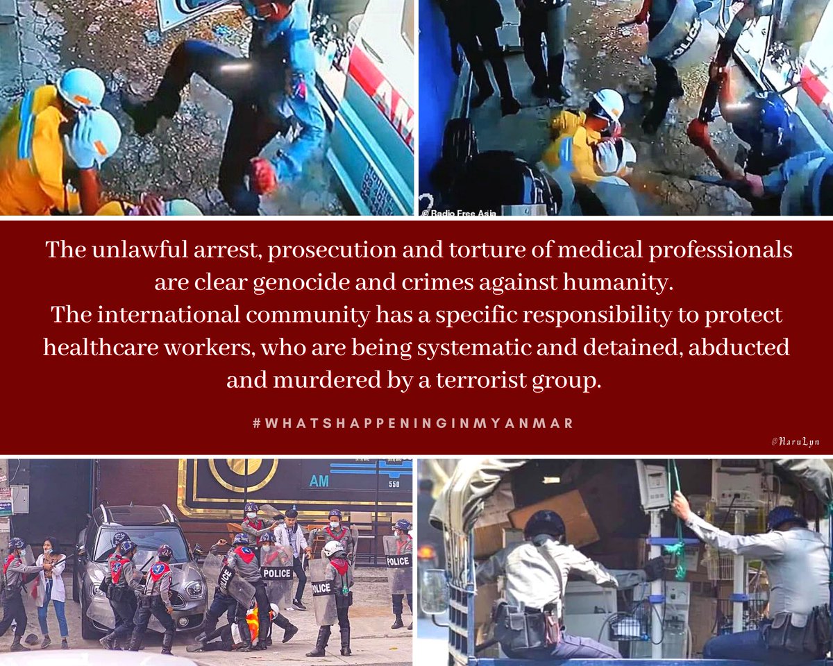 Haruonchill's tweet photo. It’s been one month that senior surgeon Dr. Thet Htay, 41, &amp; one of the smartest doctors Dr. Kyaw Kyaw Thet, 21, have been unlawfully detained amid ongoing #Covid_19 crisis. Targeting &amp; torture of medical professionals &amp; putting civilian’s lives at risk!
#WhatsHappeningInMyanmar https://t.co/g8rMP3KWZ6