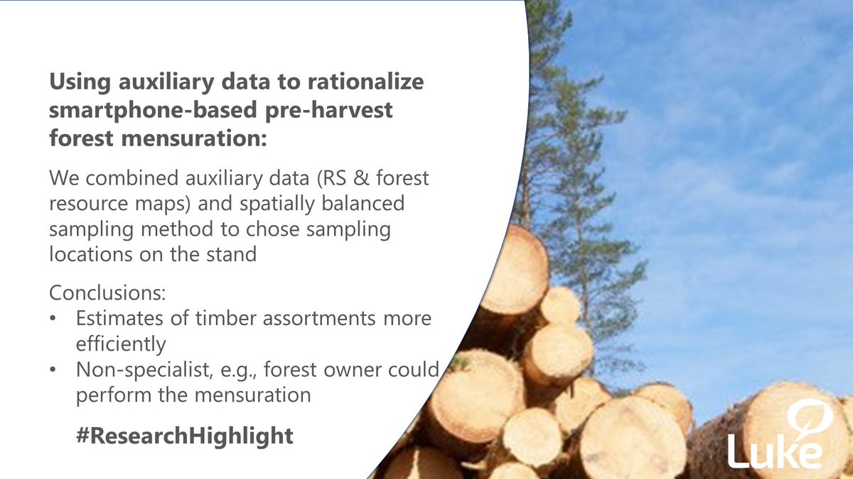minnaraety's tweet image. Savings, efficiency, and #forestowner doing pre-harvest mensuration? – YES. Paper doi.org/10.1093/forest… out in @Forestry_OUP as #openaccess with Timo, Pekka, @KariTKorhonen and Jari!
#LukeResearch @helsinkiuni #ResearchHighlight #forest #remotesensing #laserscanning