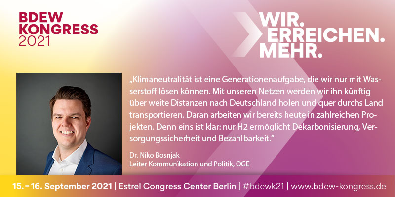 bdew_ev's tweet image. Mit #Wasserstoff zur #Klimaneutralität: Was das für die #Netze bedeutet, diskutieren wir beim #bdewk21. @OpenGridEurope

Seien Sie dabei und sichern Sie sich jetzt Ihr Kongress-Ticket: bdew-kongress.de