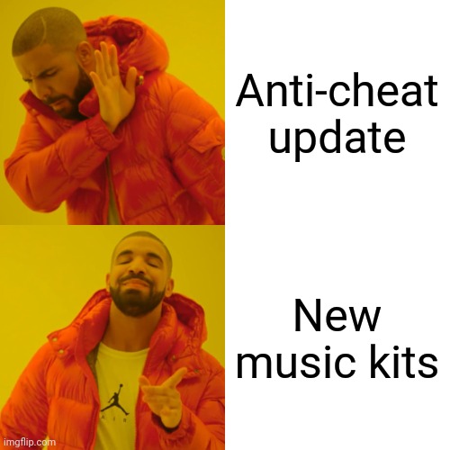 KasaketEsports's tweet photo. Oh look a CS:GO update! 

#CSGO #CSGOPH #CSGOMemes #CSGOUpdate #FunnyMemes #CSGOFunny #DrakeMeme https://t.co/oPl6c16fOe