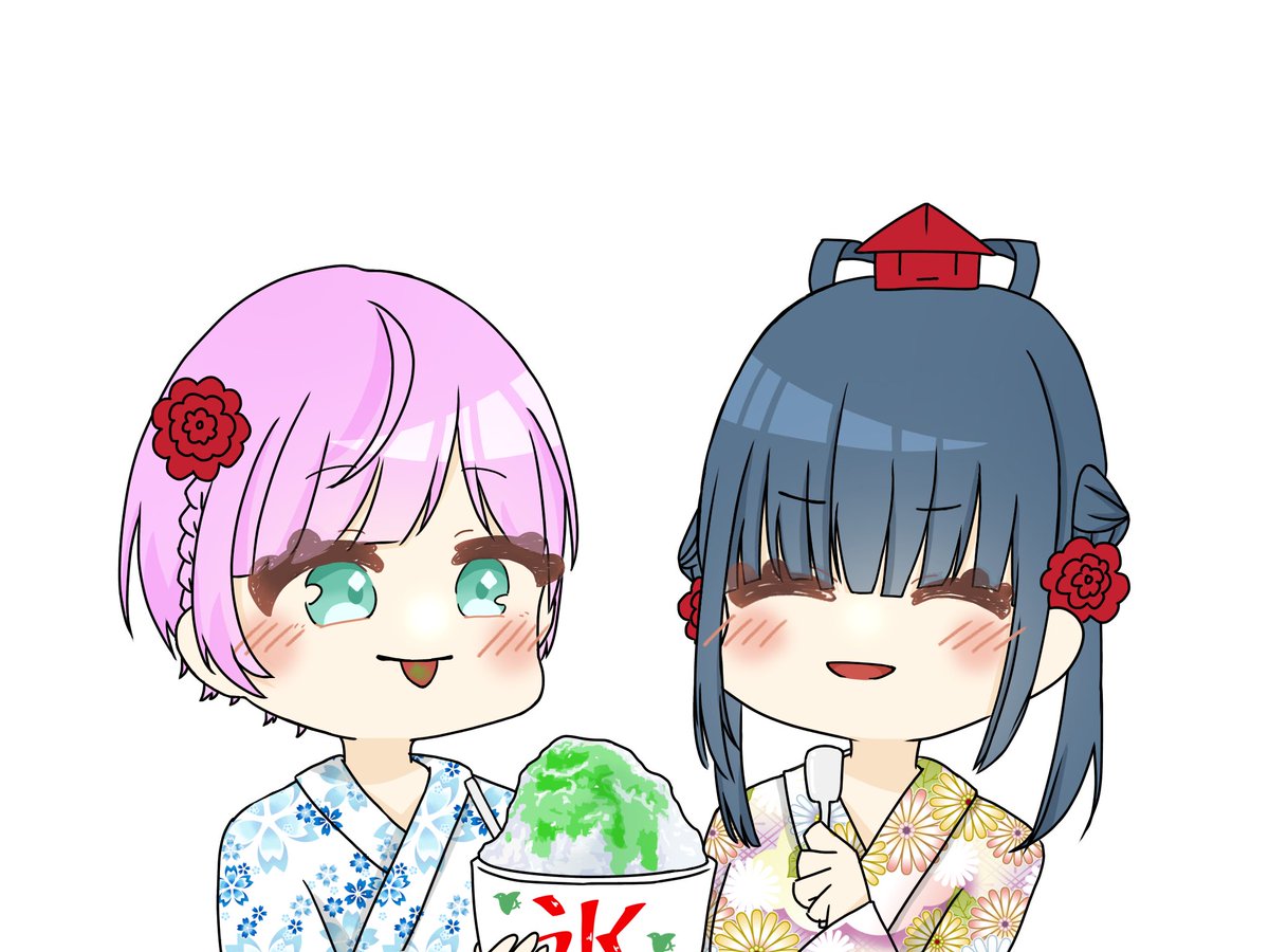 robororobo's tweet image. 仲良り記念のかき氷🍧
 #みらるた #りりあーと  #カルタの絵札