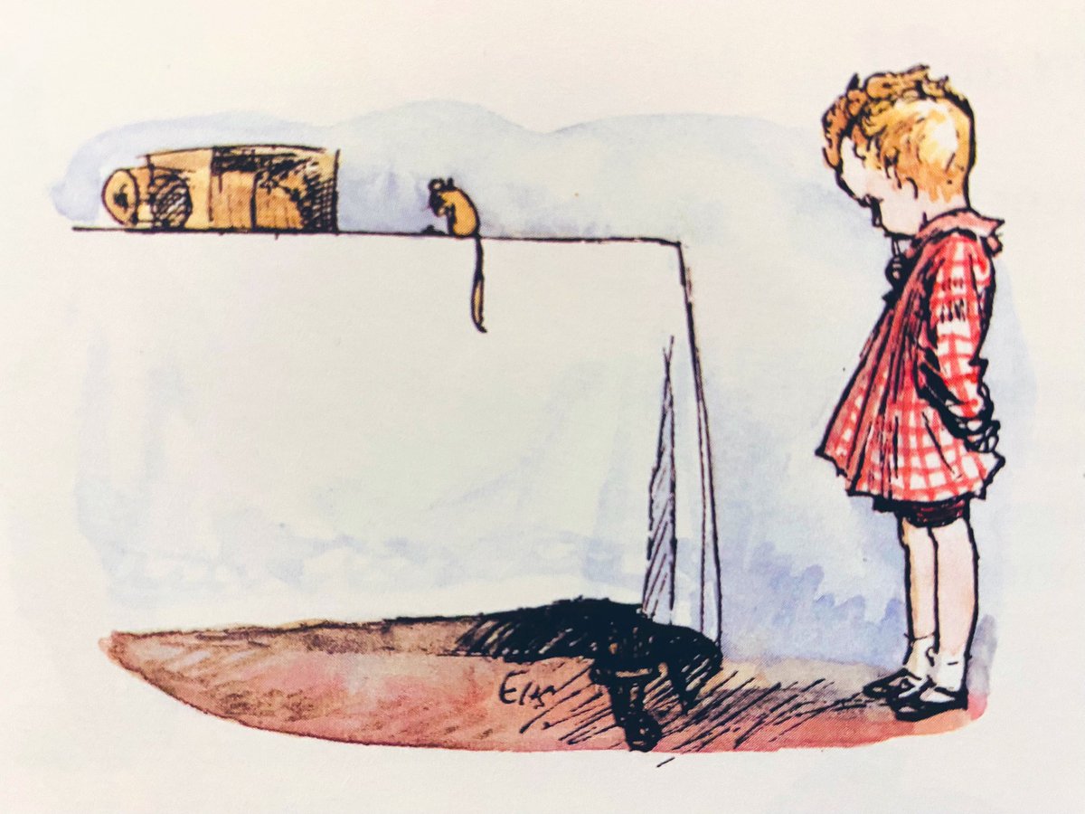 A_AMilne's tweet photo. What shall I call
 My dear little dormouse?
His eyes are small,
 But his tail is e-nor-mouse.

I sometimes call him Terrible John,
‘Cos his tail goes on -
And on -
And on.

But I think I shall call him Jim,
‘Cos I AM fond of him.
~A.A.Milne  
#FridayMorning https://t.co/C5JBWPgGud