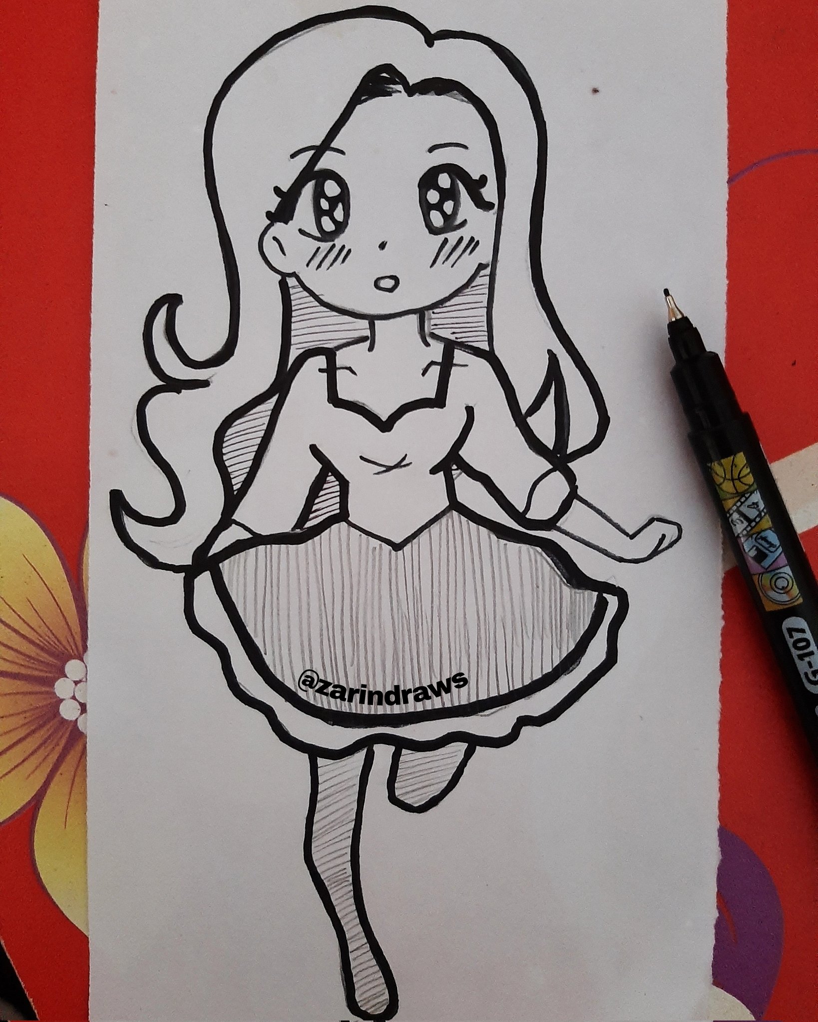chibi anime girl drawing