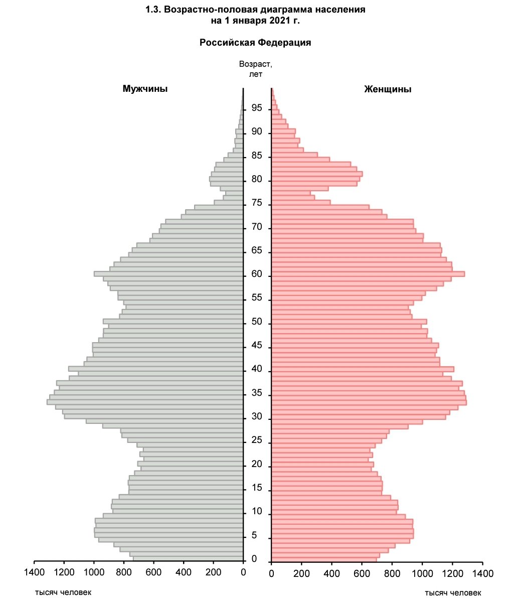 Население россии 1 января 2023 года. Половозрастная пирамида РФ 2021. Возрастно-половая пирамида населения России 2021. Возрастно половая диаграмма 2022. Демографическая пирамида России 2021.