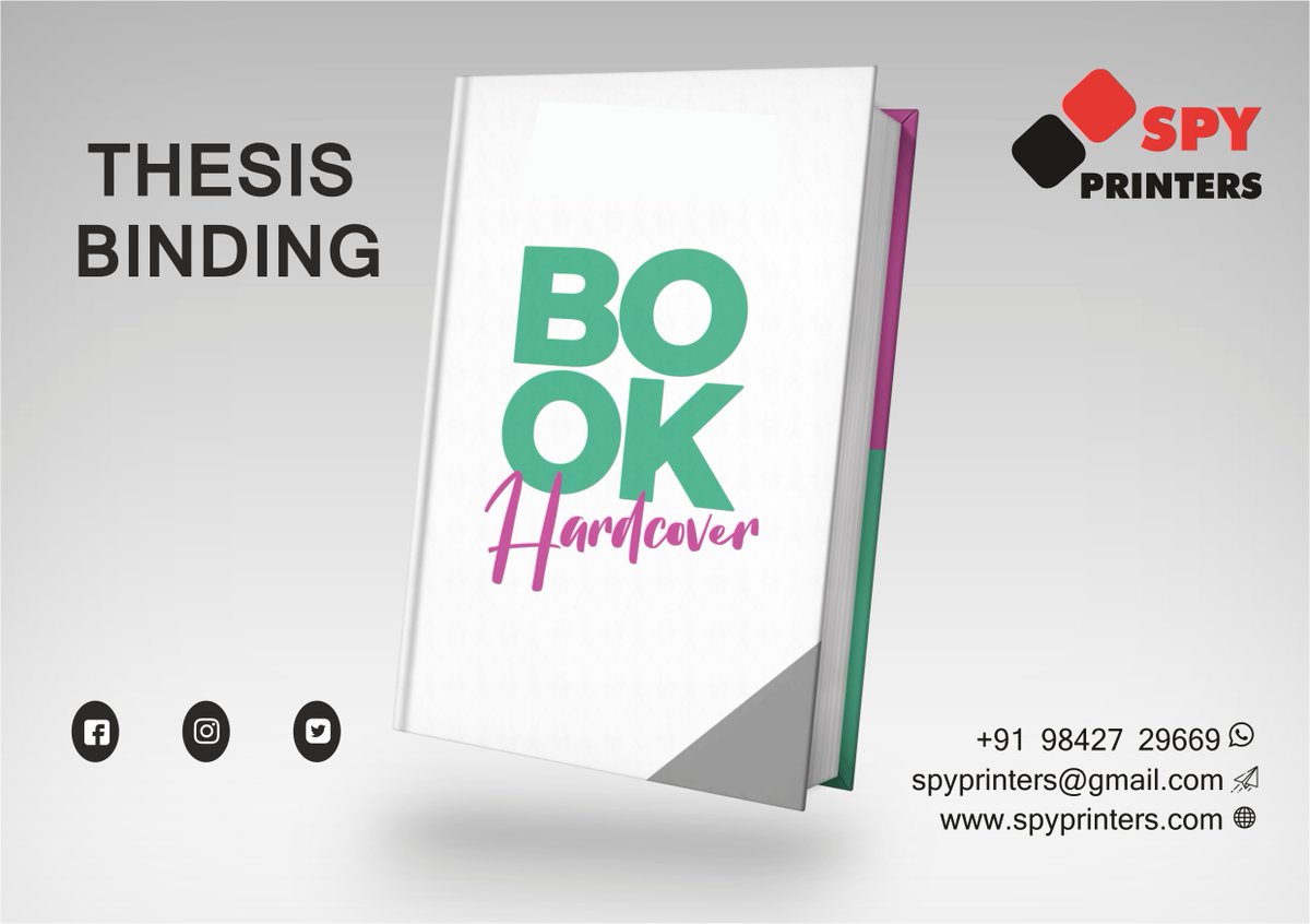 PrintersSpy's tweet photo. #SPYPRINTERS Erode | Digital &amp; Offset Printers in Erode | Printing Service in Erode
Contact on: 9842729669, spyprinters@gmail.com, https://t.co/ansF4c4glk
If you need to bind an important thesis, the premium leather thesis binding is just right for you.
#thesis #binding #bookbind https://t.co/aeu50oZ35V