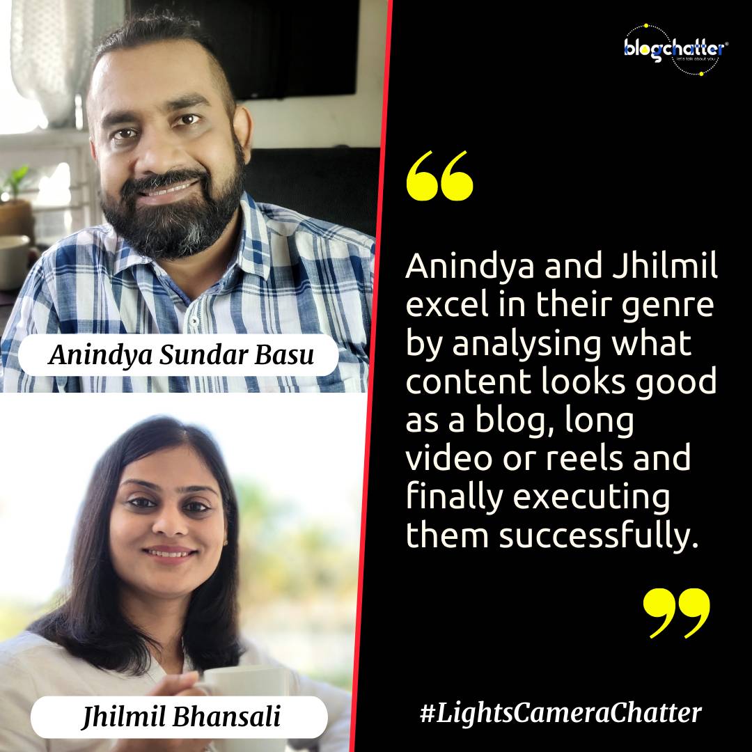 blogchatter's tweet photo. Your blog and vlog are different identities, still they can complement each other. Listen to @anindya0909 and @jbhansali on how they create magic with their content on different platforms. https://t.co/gXsdCNGk1A
#LightsCameraChatter https://t.co/w55anWeE2t