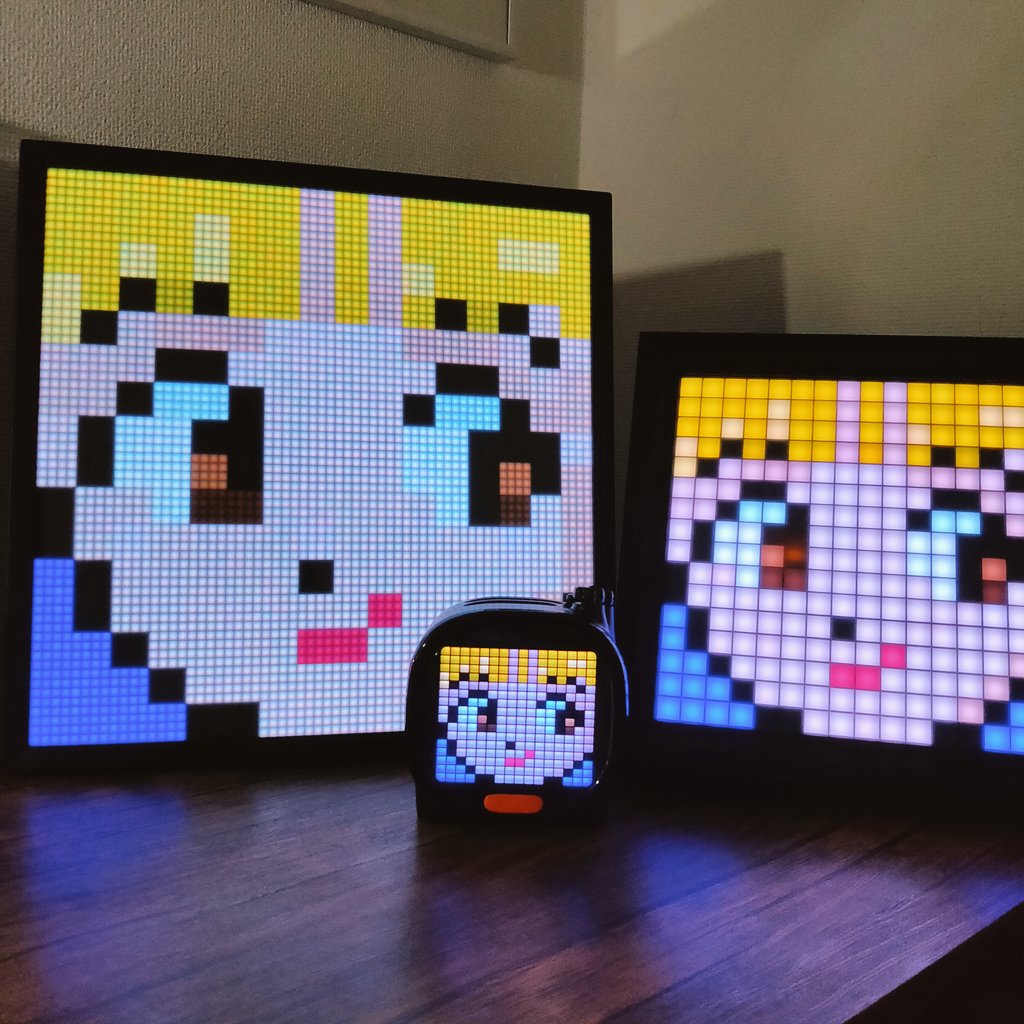 色々試してPIXOO64接続出来ました✨
今まで作った16x16以外の作品も表示出来るので嬉しい😀
画面大きくて迫力ありますが、薄型なので壁掛けにするといい感じだと思います

#DIVOOM #PIXOO64 #pixelart