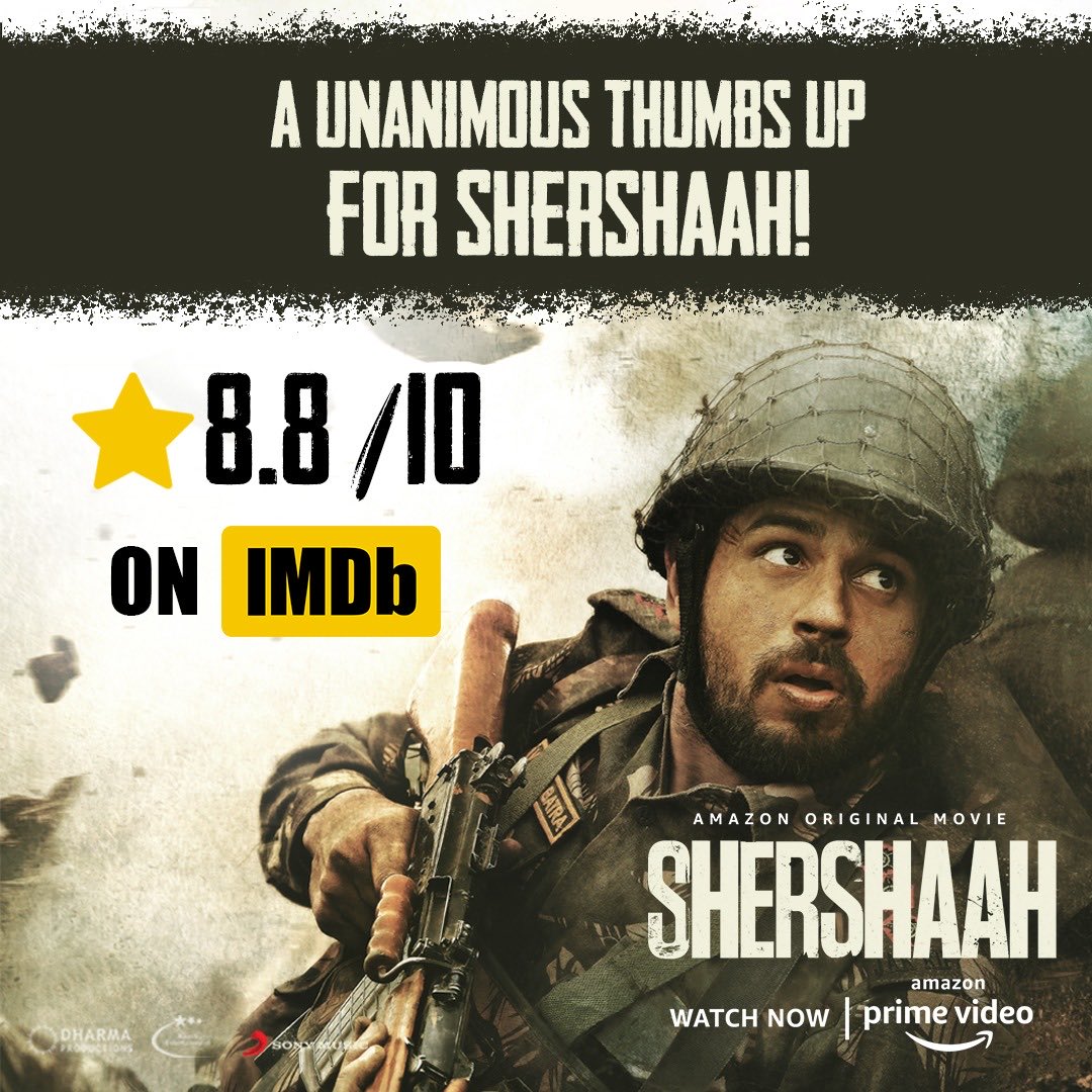 sekartweets's tweet photo. #Shershaah is an extremely well crafted film and exceeds the expectations in all aspects.. I can say that this is the blockbuster movie of the year on OTT ⁦@SidMalhotra⁩ ⁦@advani_kiara⁩
#BlockbusterShershaah https://t.co/B68XmTmvyy
