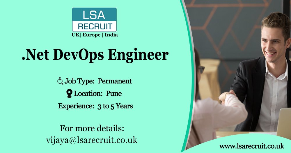 LsaRecruit's tweet image. We are currently looking for " .Net Devops" | Location - Pune | Job type - Permanent #Lsarecruit
For more info, please share your Updated CV at vijaya@lsarecruit.co.uk
lnkd.in/e7-iKWDw
#DotNetDevops #DotNetDevopsEngi #DotNetDevopsJobs #IndiaJobs #JobsinIndia