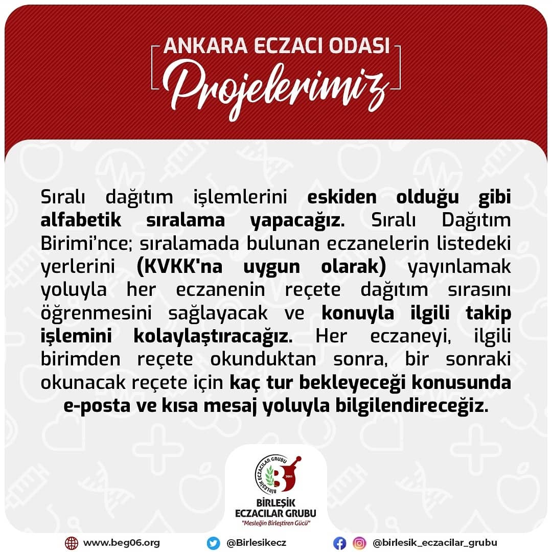 Birlesikecz's tweet photo. Ankara Eczacı Odası yönetimine aday Birleşik Eczacılar Grubu olarak göreve geldiğimizde hayata geçireceğimiz projelerimizi paylaşmaya devam ediyoruz. İşte o projelerimizden biri; Sıralı Dağıtım Birimi'ni şeffaflaştıracağız. #eczacılarıbirleştirengüç https://t.co/MpcFKQfgUT