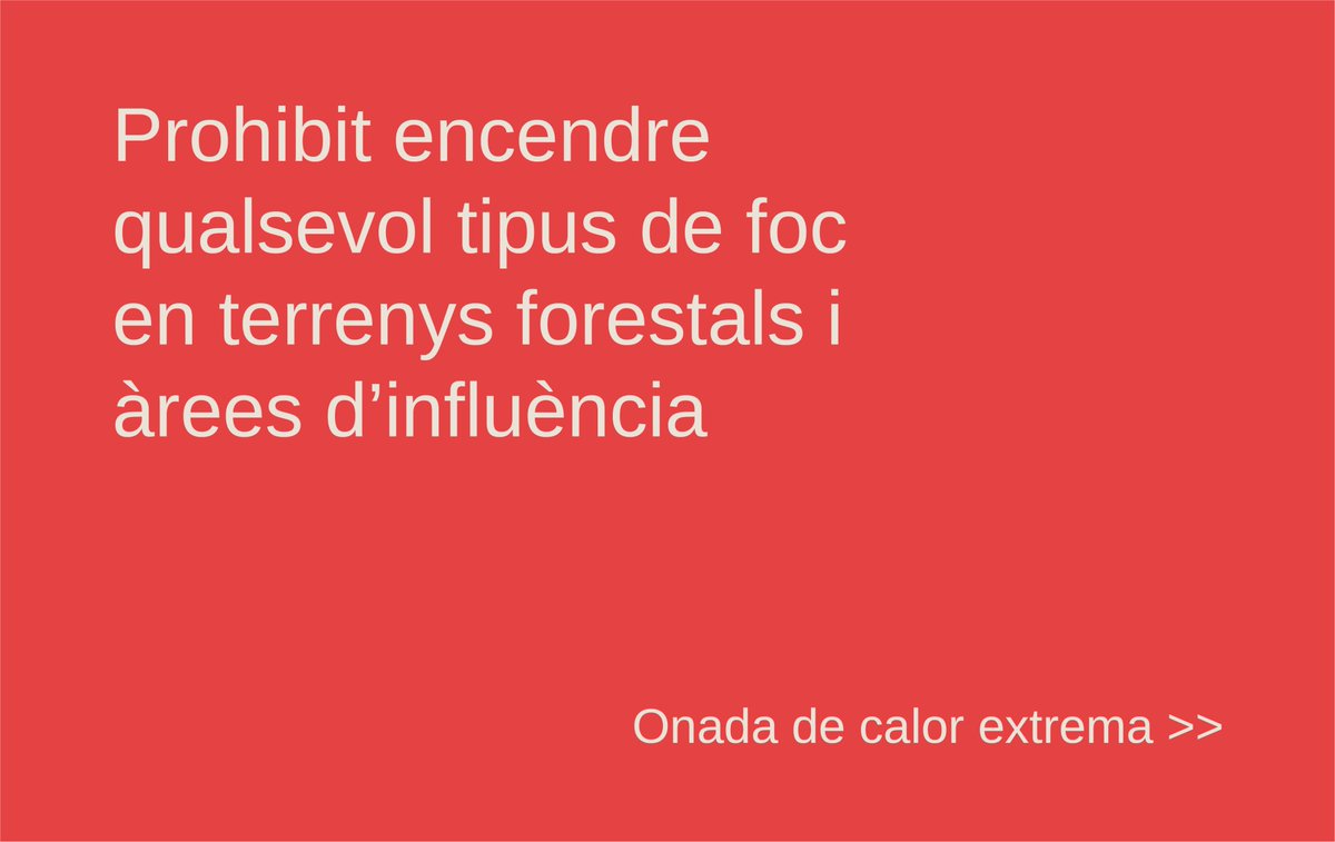 GVAagricultura's tweet photo. ❌ Prohibició del trànsit de persones per sendes i camp a través 

🚫 Prohibició de l'ús festiu-recreatiu del foc 

🔴Suspensió de treballs en terrenys forestals o voltants https://t.co/BtxJnVpwGl