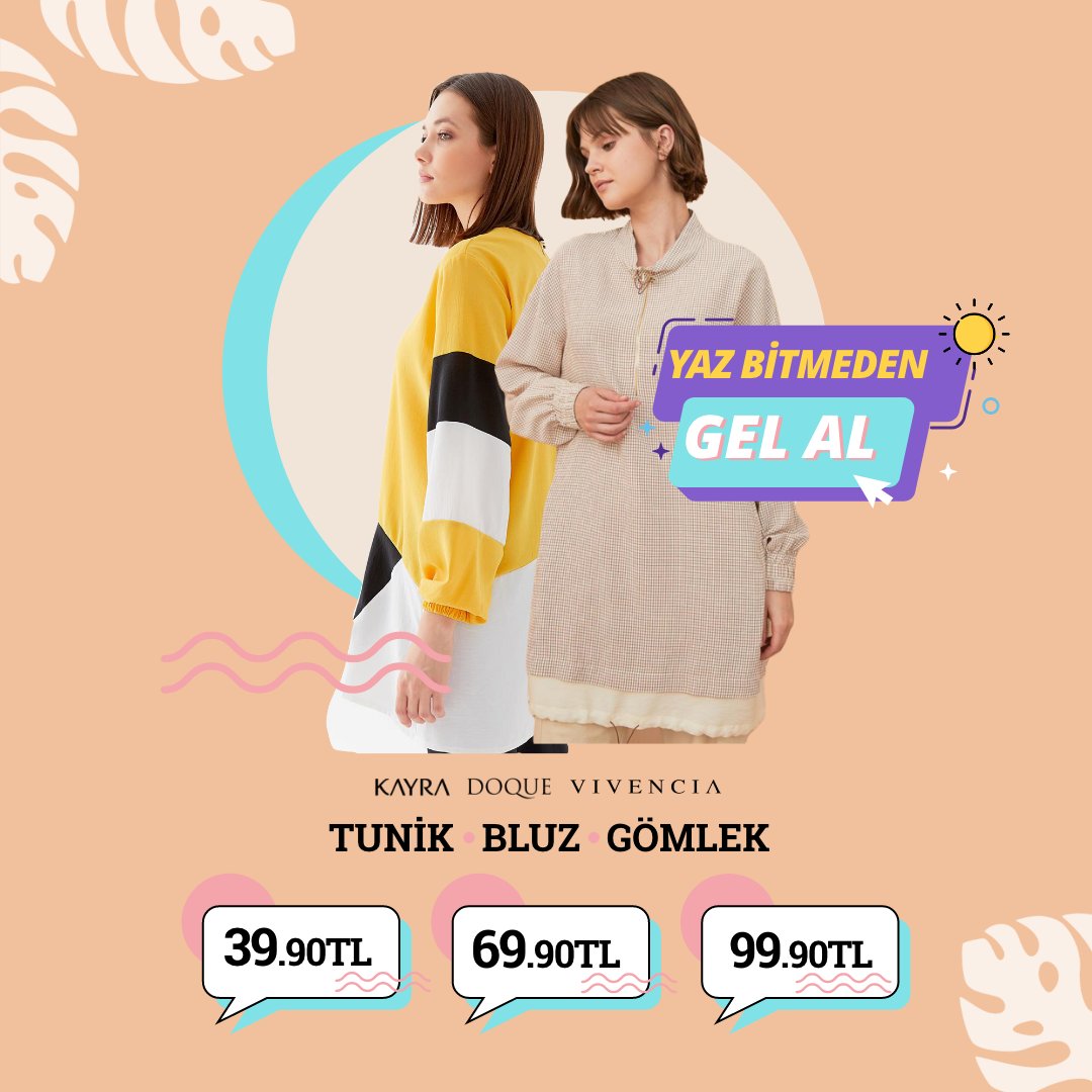 En sevdiğin markaların tunik, gömlek ve bluz modellerinde süper avantajlı fiyatlar e-tesettur.com.tr’de 🔥

Yaz bitmeden gel al, fırsatları kaçırma 🛒
bit.ly/3fZkxCS
#etesettur #indirim #discount #tesetturgiyim #hijab #tesetturmodası