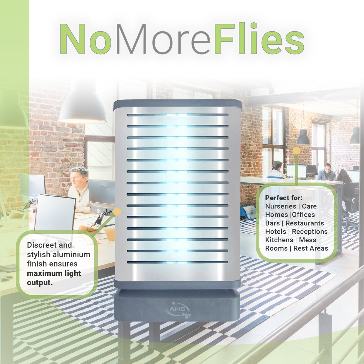 AbsoluteHygiene's tweet image. Our brand new product, NoMoreFlies is a decorative and discreet fly killer. With its modern design, it offers a hygienic solution to create a fly free environment in your workplace 🚫🪰
