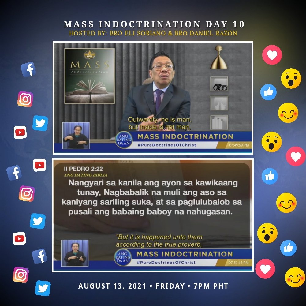 iamJYD's tweet photo. 𝑀𝑎𝑠𝑠 𝐼𝑛𝑑𝑜𝑐𝑡𝑟𝑖𝑛𝑎𝑡𝑖𝑜𝑛 𝑆𝑒𝑠𝑠𝑖𝑜𝑛 𝐷𝑎𝑦 10
Aug 13, 2021 • Friday #PureDoctrinesOfChrist Salamat po sa Dios sa mabuting pagkakataon na makapagkinig ng mga salita ng Dios mula sa Biblia

@AngDatingDaanTV 
@mcgidotorg 
@TheOldPathTV https://t.co/4AmrBDq3kq