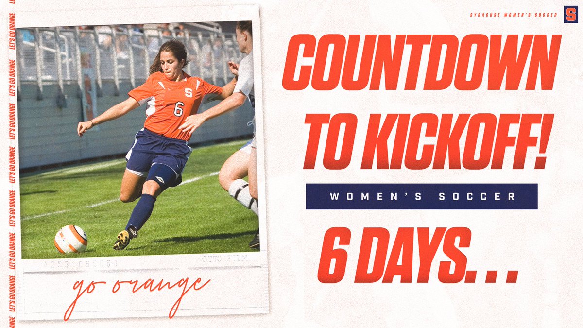 CuseWSOC's tweet photo. The season starter is in sight! Check out the jersey # for alumnus Amanda Arcuri (2006-09). That means just six days until the opener with Albany on August 19! #Elevate #CuseKickCountdown #CuseFamily https://t.co/DLwVVGfw1M