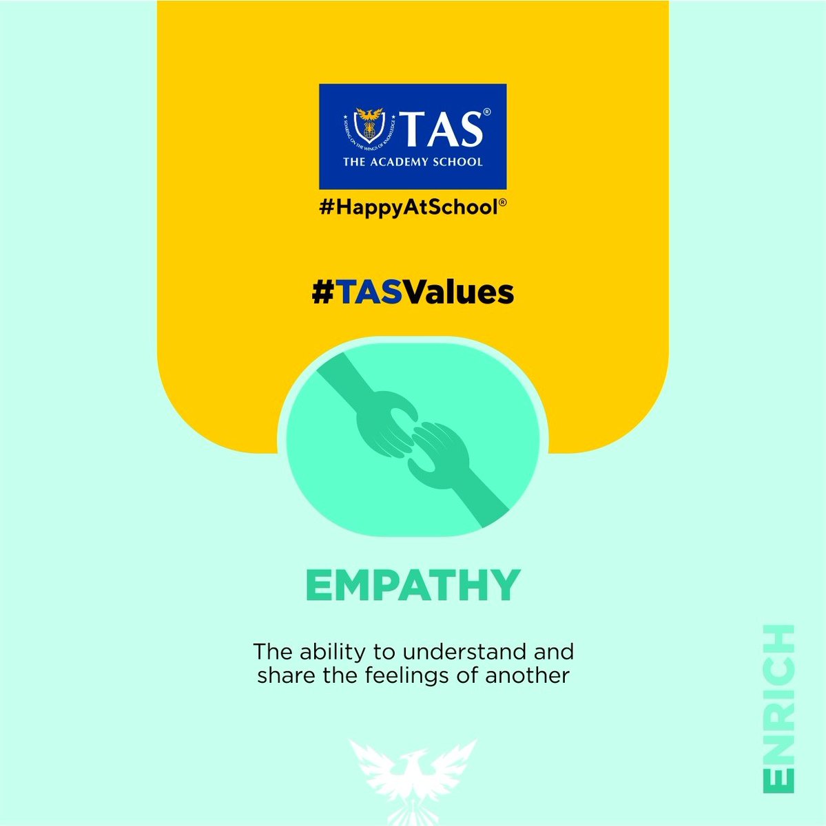 TASchoolIndia's tweet photo. Empathy is about finding echoes of another person in yourself.
At TAS we embark the value of Empathy in the budding minds of students!
#Empathy #ENRICH #TASValues #ValuesAtTAS #TAS #TASPune #TASIndia #TheAcademySchool #HappyAtSchool #ICSESchool #Pune #India https://t.co/YYIUlF6HaU