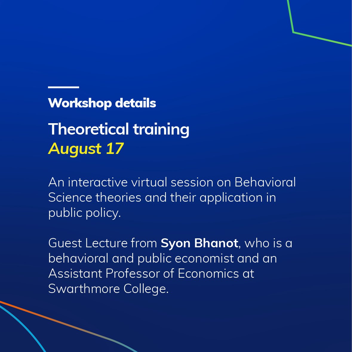 BusaraCenter's tweet photo. We are looking forward to kicking off our 2 Day #BeScience4PublicPolicy workshop on August 17th in partnership with @IAREP1982. We will have a guest lecture from @spbhanot, a behavioral and public economist as well as Assistant Professor of Economics at @swarthmore.
#PublicPolicy https://t.co/GebbbvIZEY