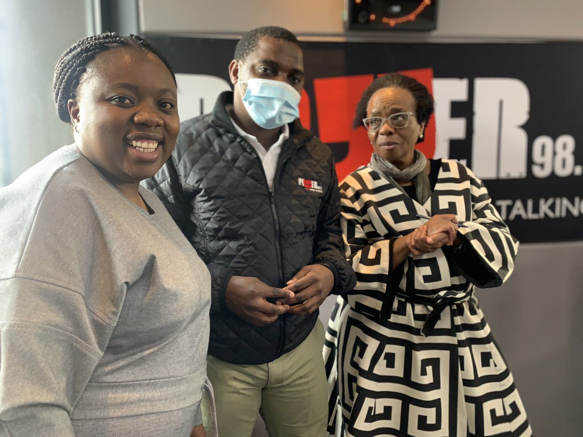 Powerfm987's tweet photo. Welcome to the second hour of #987Woman #POWERTalk.

@LukhonaMnguni came to say hi to Adv. Nompumelelo Nene and Commissioner Thabang Charlotte Mampane. @SA_NLC https://t.co/9ZjEfTLf4A