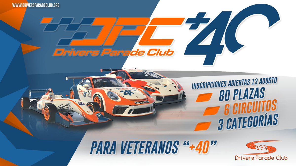 🔴DPC+40🔴

👴🏼Como la vejez tiene mucho poder e insiste mucho...

🚨¡Llega el campeonato para los que cuentan antes sus horas cotizadas para la jubilación que las que estuvieron de fiesta el viernes pasado!

📝¡REGLAMENTO E INSCRIPCIONES YA DISPONIBLES!

➡️driversparadeclub.org/dpcmas40/