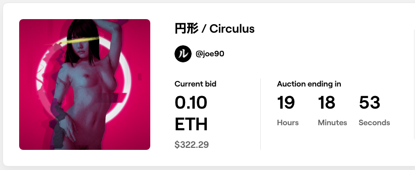 JosephWhile's tweet image. Big thanks to @Three for starting the auction! You are awesome ♥️

#nftcollectors #nftart @withFND