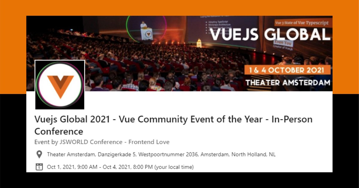 vuejsamsterdam's tweet image. Will you be joining the upcoming #vuejsglobal conference? We can&apos;t wait to see you all back in-person! 🤩
Only 250 tickets are available😱 and they are selling out fast! 🔥
Get yours now: vuejs.amsterdam/tickets