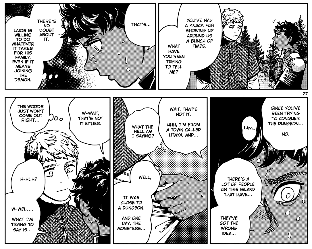 (dungeon meshi spoilers) collecting receipts from the new chapter for laios/kabru 