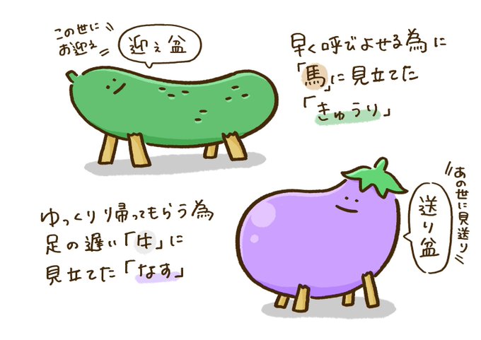 ナスときゅうりのtwitterイラスト検索結果