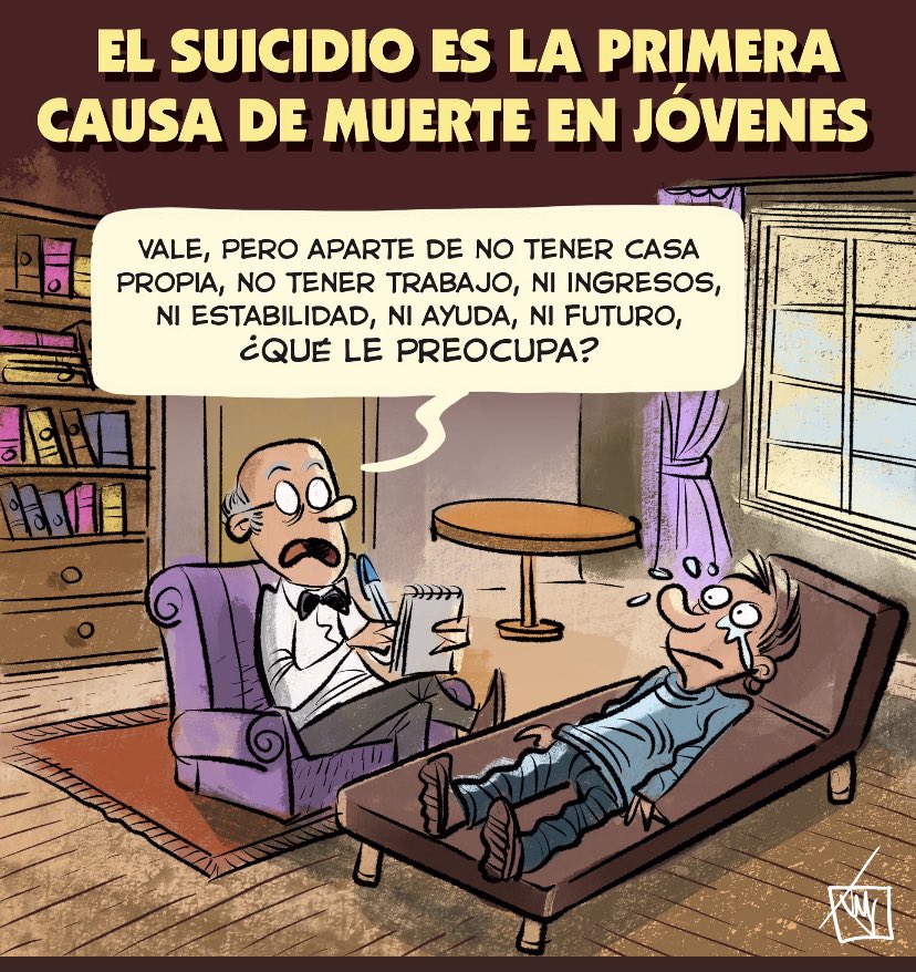 Crec que esteim normalitzant massa aquest nivell d’angoixament i la situació precària de la majoria de joves i no tant joves.... (vinyeta <a href="/eljueves/">El Jueves</a> )                                Necessitam replantejar moltes coses...