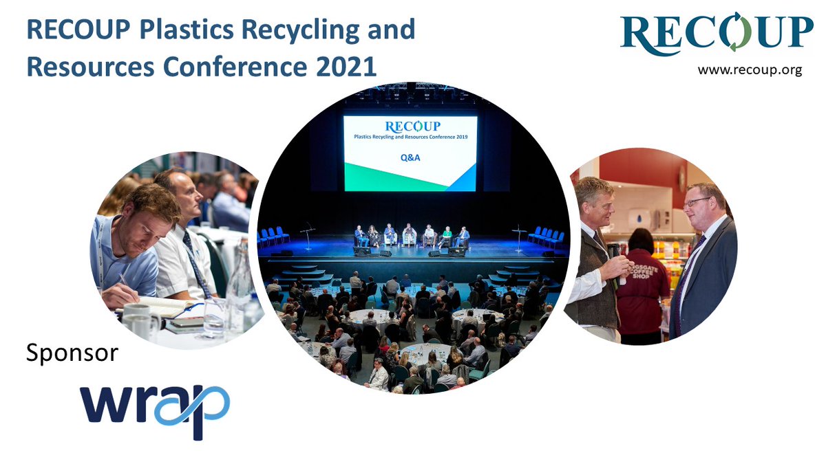 Recoup_UK's tweet image. We are delighted to confirm that @WRAP_UK are one of the sponsor for this year RECOUP’s conference on Thursday 30 September 2021. Discussions to include: The Impact of #Plastics and #NetZero. Book your ticket now recoup.org/conference2021