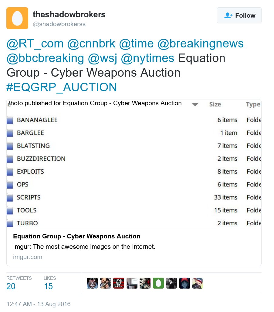 First #shadowbrokers tweet was published 5 years ago:  https://t.co/HhbZtK3OpE